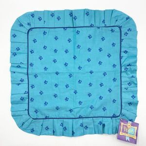 Disney Vintage Pooh Bear Blue Ruffled Decorative Pillow Cover With Honey Pot Blu